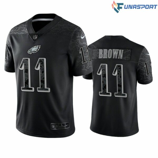 A.J. Brown 11 Philadelphia Eagles Black Reflective Limited Jersey – Men