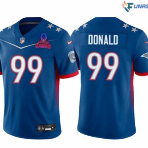 Aaron Donald 99 Rams Pro Bowl  Patch Men Jersey – Blue