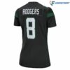 Aaron Rodgers 8 New York Jets Women Game Jersey Black 3