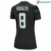 Aaron Rodgers 8 New York Jets Womens Game Jersey Black 3